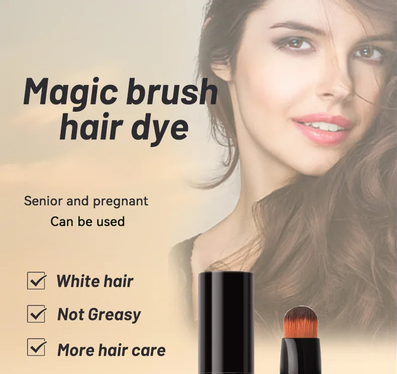 Hair Dye Pen Hair Root Touch Up Black Brown Hair Color Stick Disposable Hair Dye Cream Brush Easy To Carry Magic Stick