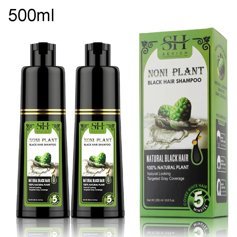 Fast Black Hair Dye Shampoo 500ml 250ml Natural Plant Essence Hair Dye Cream For Men Women Cover Gray White Hair Color Shampoo