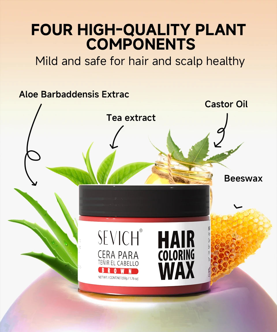 Hairs Dyed Mud Hair Colour Wax Easy To Wash Hair Styling Paste Dye for Eyebrow Beards Coloring Temporary Hair Color Style Cream