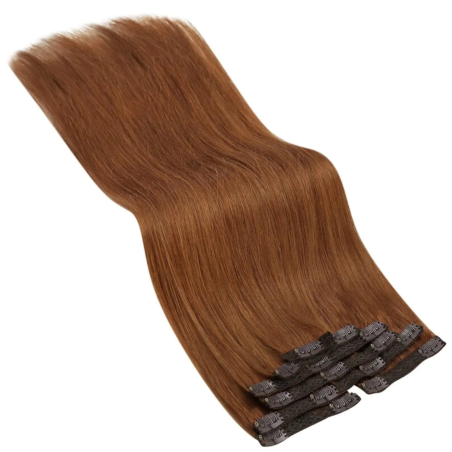 Double Weft Clip In Hair Extensions Brazilian Remy 7Pcs 100g