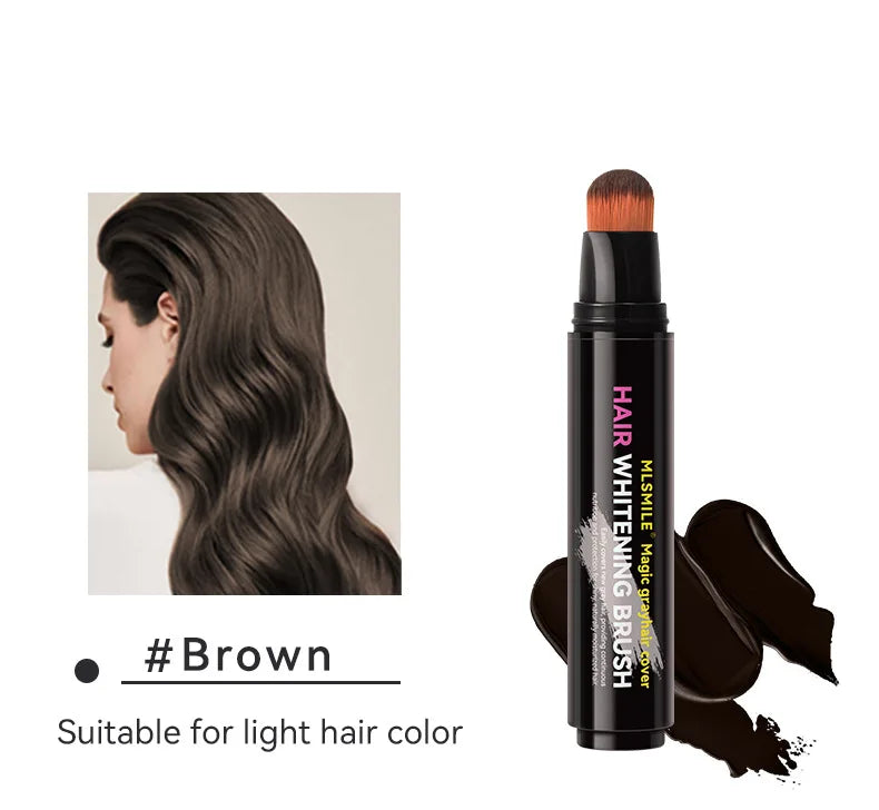 Hair Dye Pen Hair Root Touch Up Black Brown Hair Color Stick Disposable Hair Dye Cream Brush Easy To Carry Magic Stick
