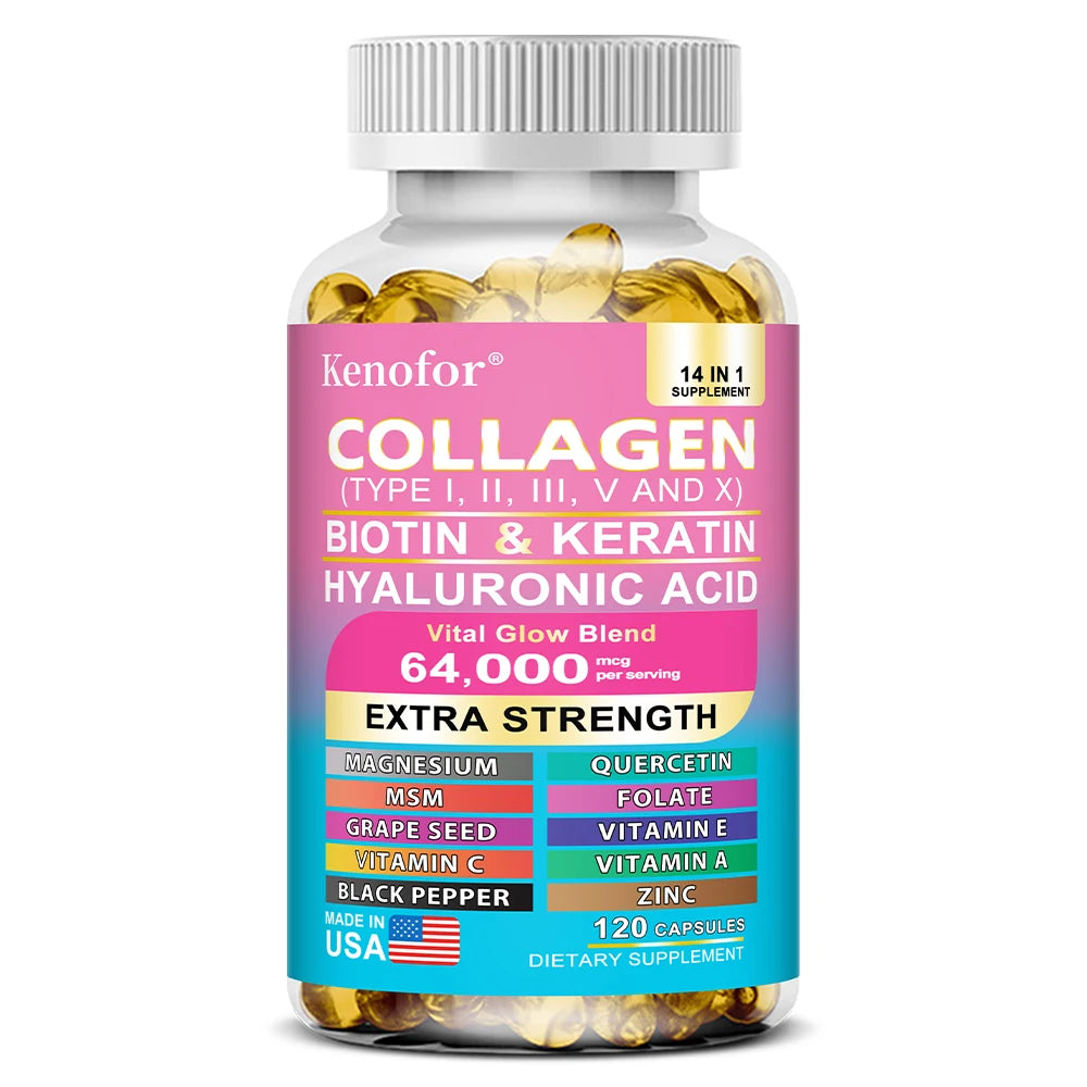 14-in-1 Collagen Biotin Keratin Capsules – Hair, Skin & Nails