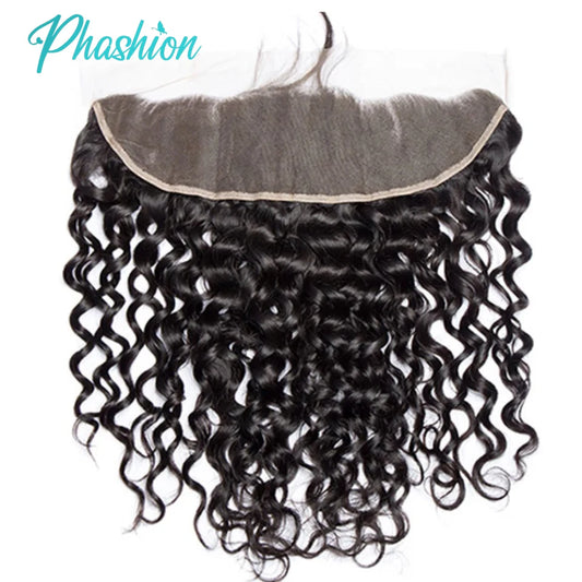 Phashion Water Wave 13x4 Lace Frontal Transparent Swiss 4×4 Closure Pre Plucked Ear to Ear Brazilian Human Hair For Black Women