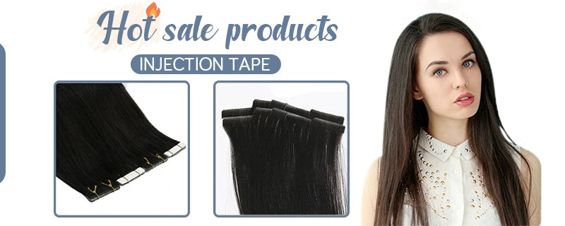 Full Shine Tape in Human Hair Extensions 100% Remy Natural Human Hair Extensions Tape in Omber Blonde Hair Extensions for Women