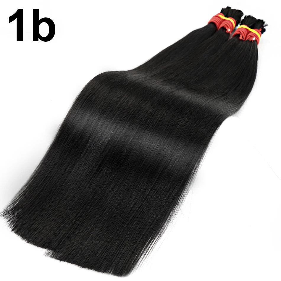 Shinehair Wholesale Straight Human Hair Bulk 100% Real Human Hair Extensions Highlight 16A Natural Black Hair Bundle Blonde 613