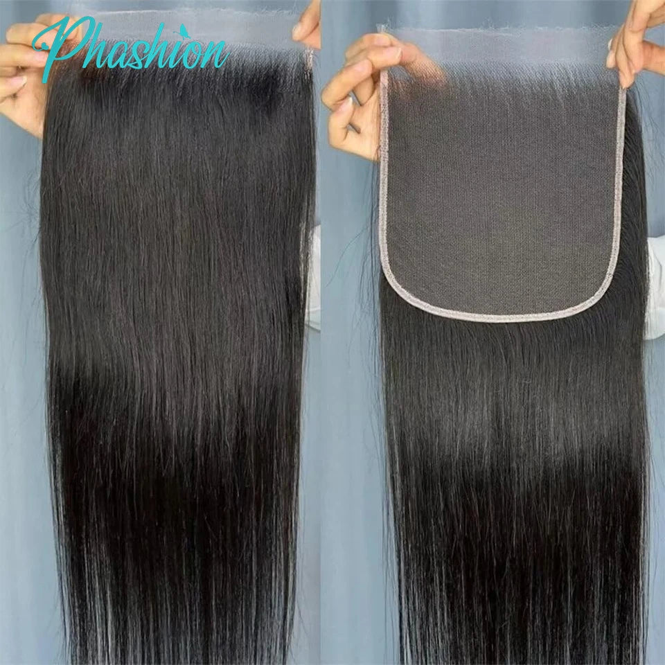 Phashion HD 5x5 6x6 7x7 Lace Closure Straight Pre Plucked Swiss 13x4 13x6 Full Frontal Only Natural Black 100% Remy Human Hair