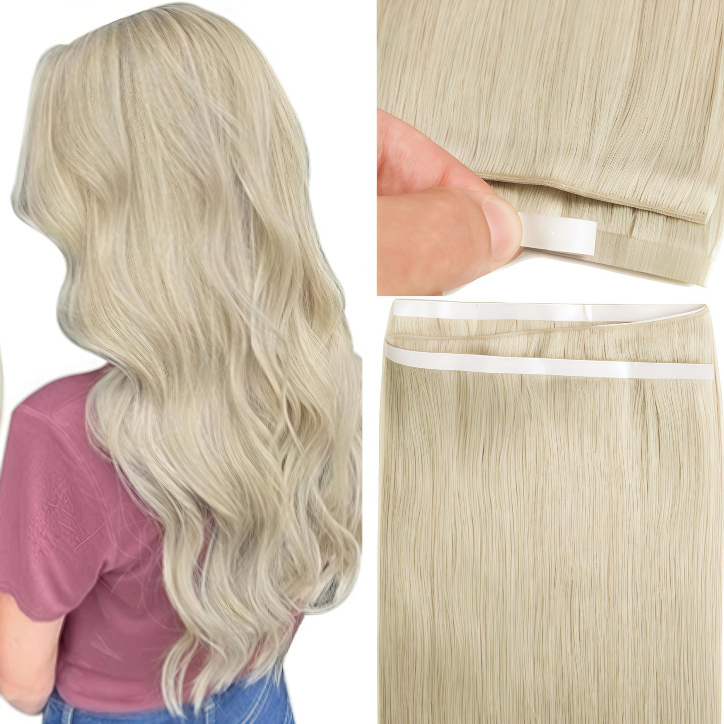 One Piece Invisible Genius Tape In Extensions – Skin Weft Thick Ends Remy