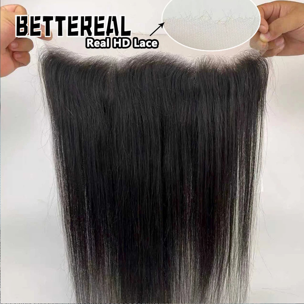 Real HD Frontal/Closure Only Invisible Melt Skin Lace 13x6 13x4 5x5 6x6 2x6 Raw Human Hair Lace Closure Body Wave & Straight