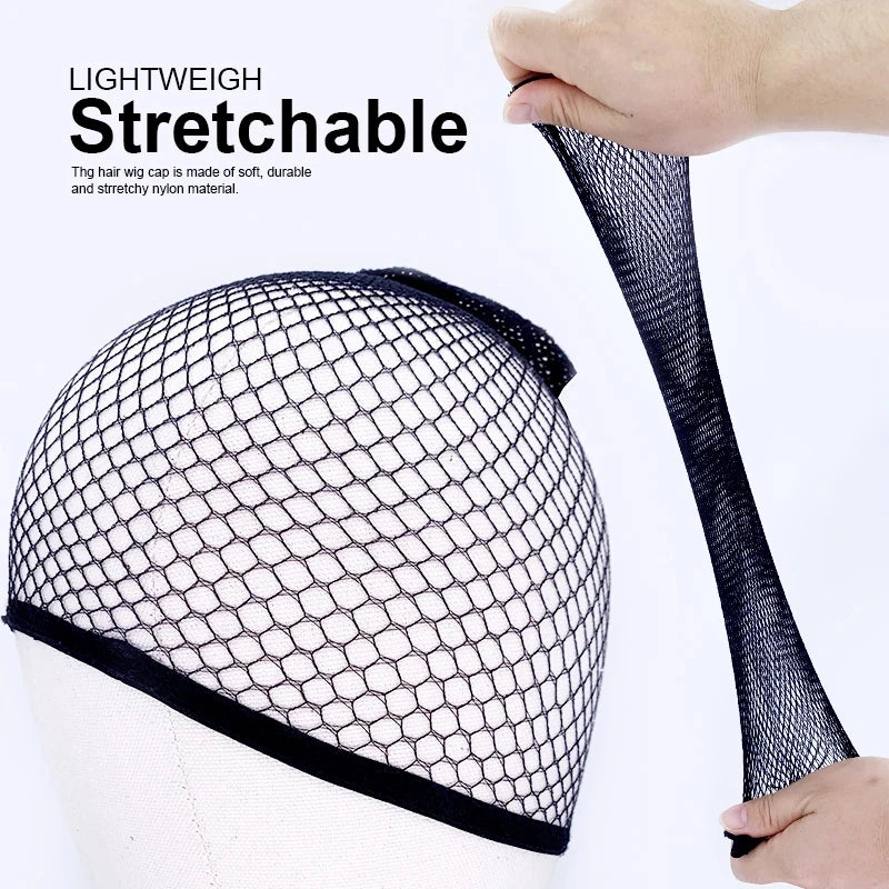1/3Pcs Black Nylon Mesh Wig Cap Closed End Stretch Hairnet Breathable Wig Liner Accessories for Women