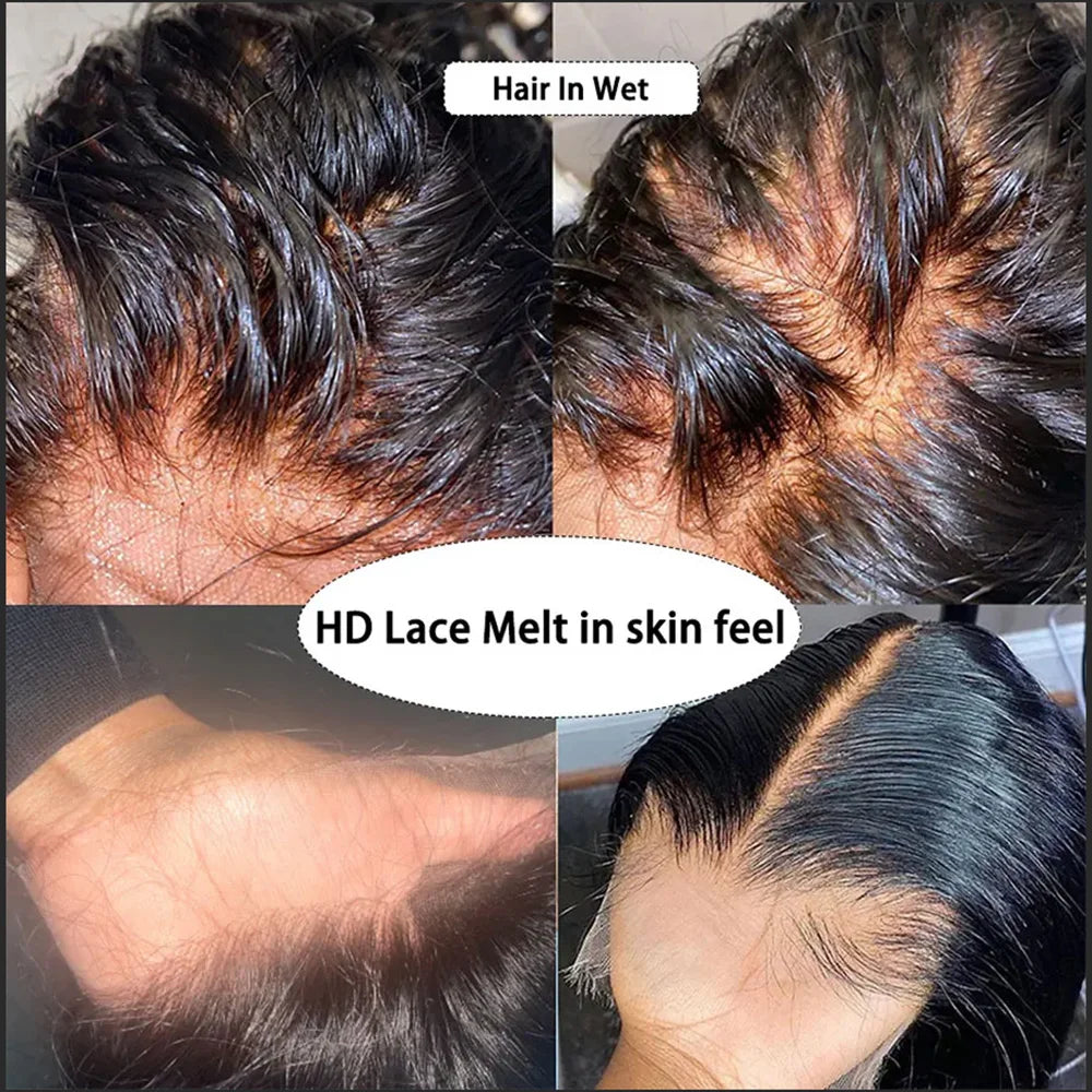 Real HD Frontal/Closure Only Invisible Melt Skin Lace 13x6 13x4 5x5 6x6 2x6 Raw Human Hair Lace Closure Body Wave & Straight