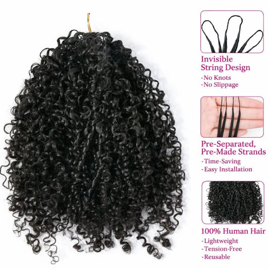 12A Small Spiral Curly Crochet Human Hair Extensions