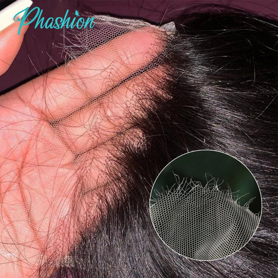 Phashion HD 5x5 6x6 7x7 Lace Closure Straight Pre Plucked Swiss 13x4 13x6 Full Frontal Only Natural Black 100% Remy Human Hair