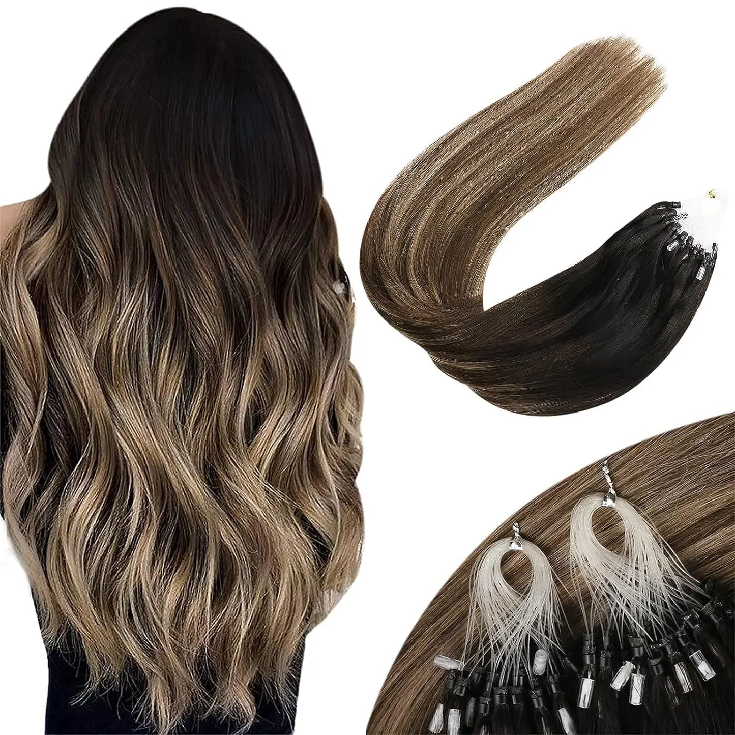 Remy Micro Ring Human Hair Extensions – No Heat, No Damage, 1g Strands
