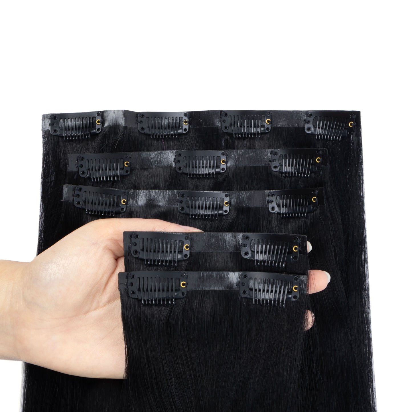 Invisible Seamless PU Clip In Human Hair Extension Tape Weft Clip in Extensions 7Pcs/set 12-24inch 100G 120G Clip on Hair
