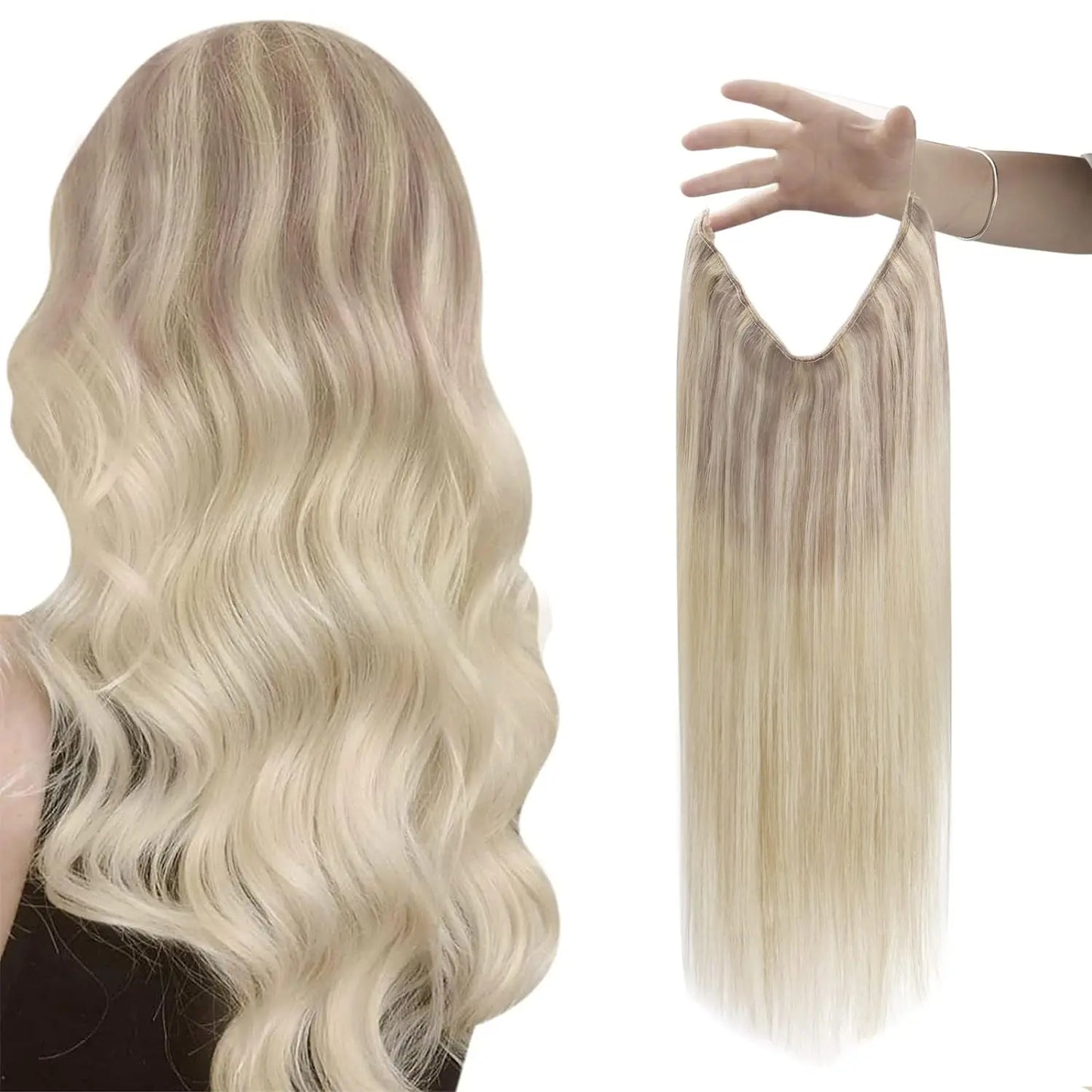 Invisible Wire Weft Hair Extensions Blonde Remy – One Piece Clips