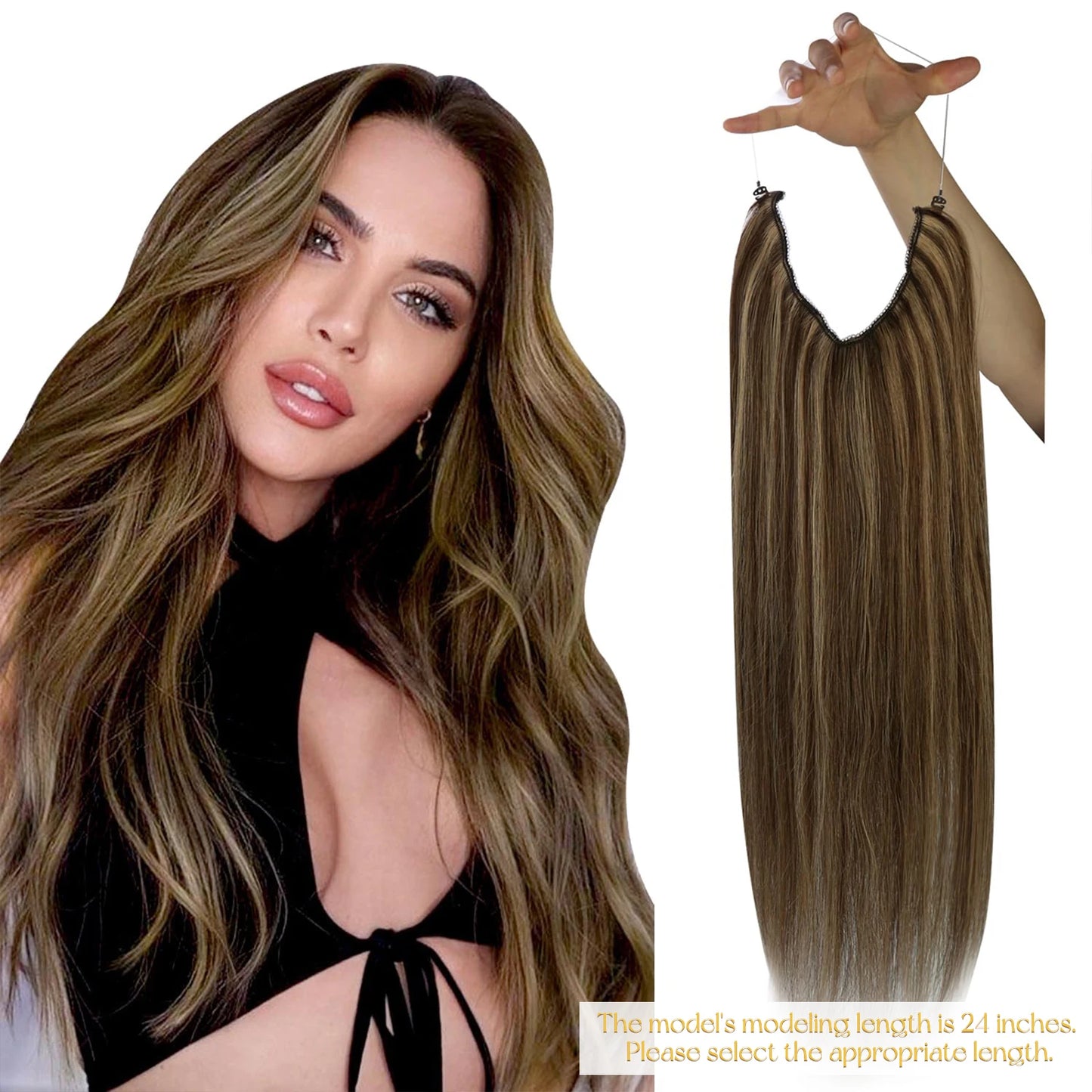 Invisible Wire Weft Hair Extensions Blonde Remy – One Piece Clips