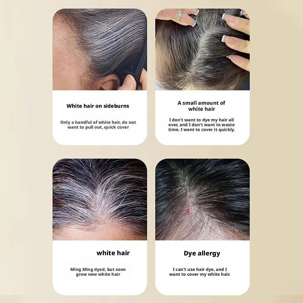2-in-1 Instant Comb Hair Dye, Touch up Comb, Waterproof Sweat proof Hair Dye Comb for Gray Hair Coverage Beard Hair Color Stick