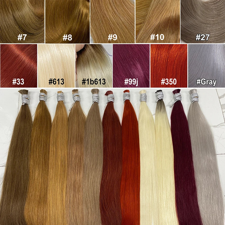Shinehair Wholesale Straight Human Hair Bulk 100% Real Human Hair Extensions Highlight 16A Natural Black Hair Bundle Blonde 613