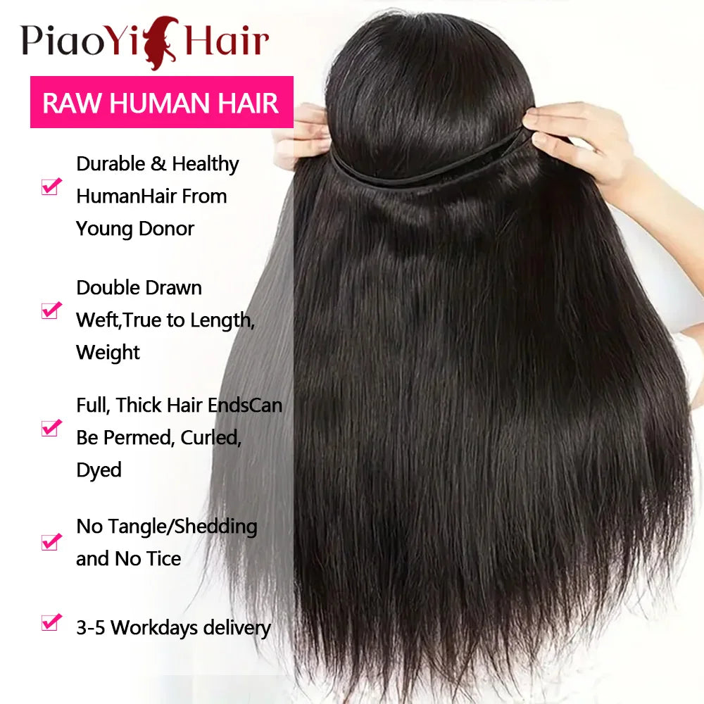 12A Straight Raw Virgin Human Hair Bundles 20–24 Inch