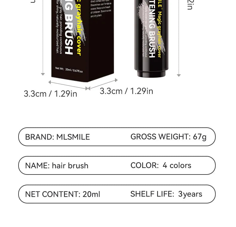 Hair Dye Pen Hair Root Touch Up Black Brown Hair Color Stick Disposable Hair Dye Cream Brush Easy To Carry Magic Stick