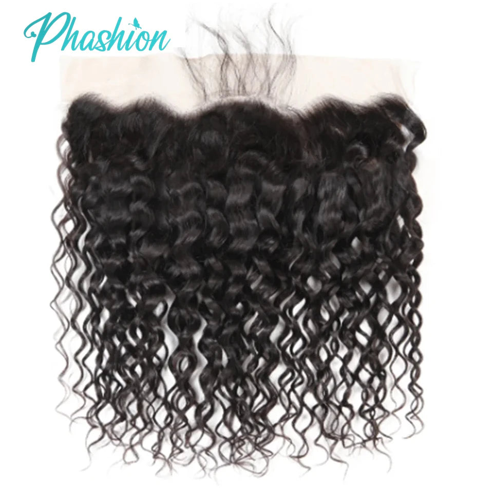 Phashion Water Wave 13x4 Lace Frontal Transparent Swiss 4×4 Closure Pre Plucked Ear to Ear Brazilian Human Hair For Black Women