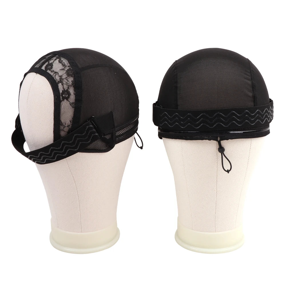 Plussign Half Splicing Wig Cap With Drawstring Silicone Band For Sewing 4*4 5*5 13*4 13*6 Lace Wig Lace Wig Cap For Making Wigs
