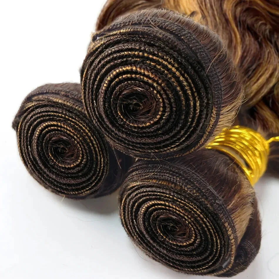 16A Highlight Ombre Bundles Human Hair Unprocessed Brazilian Colored Body Wave Raw Hair Bundles Weave Extensions Deals