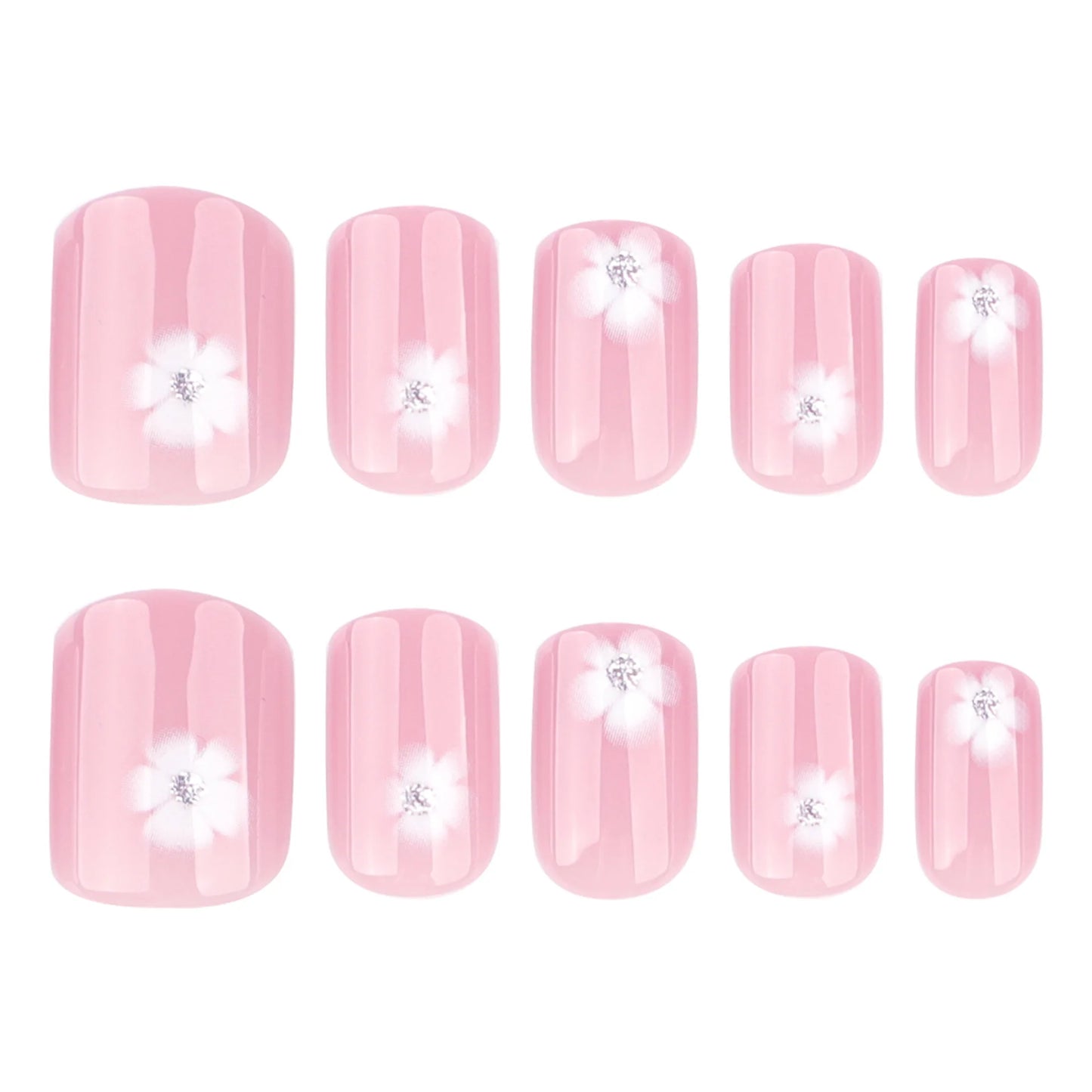 Handmade Square Press On Nails Reusable Nail Art Set 10Pcs