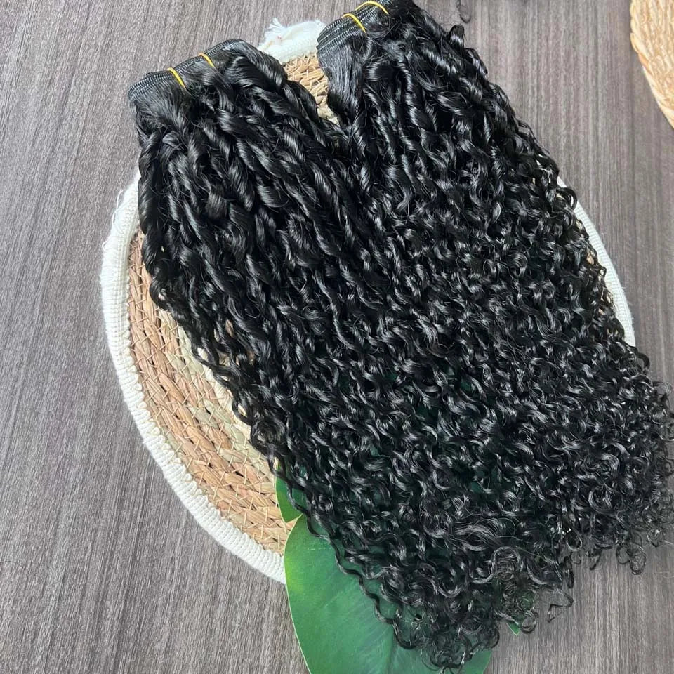 3B 4C Burmese Pixie Curly Hair Bundles Virgin Human Hair Burmese Vietnamese Raw Human Hair Extensions Wholesale For Full Head