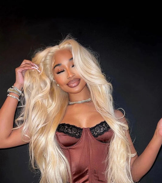 Honey Blonde Body Wave Human Hair Wig | 250% Density HD Lace