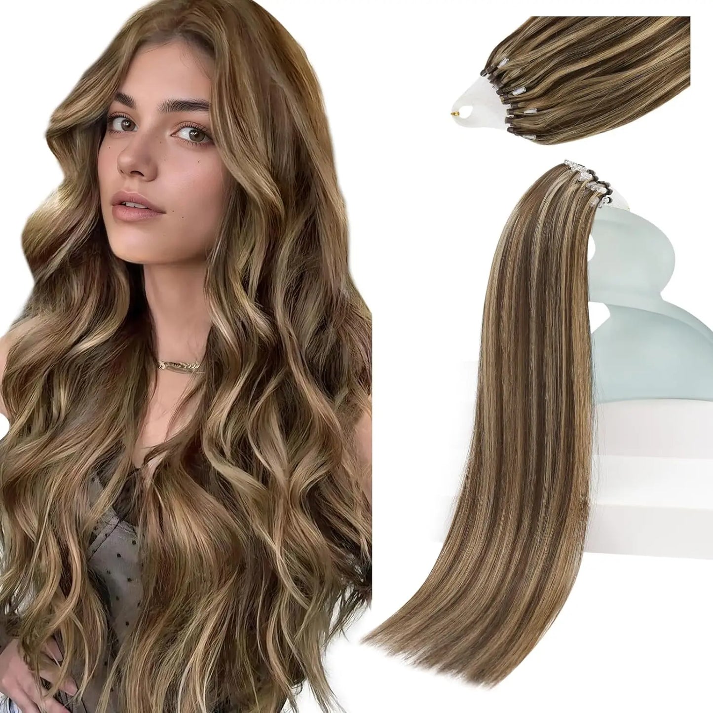 Remy Micro Ring Human Hair Extensions – No Heat, No Damage, 1g Strands