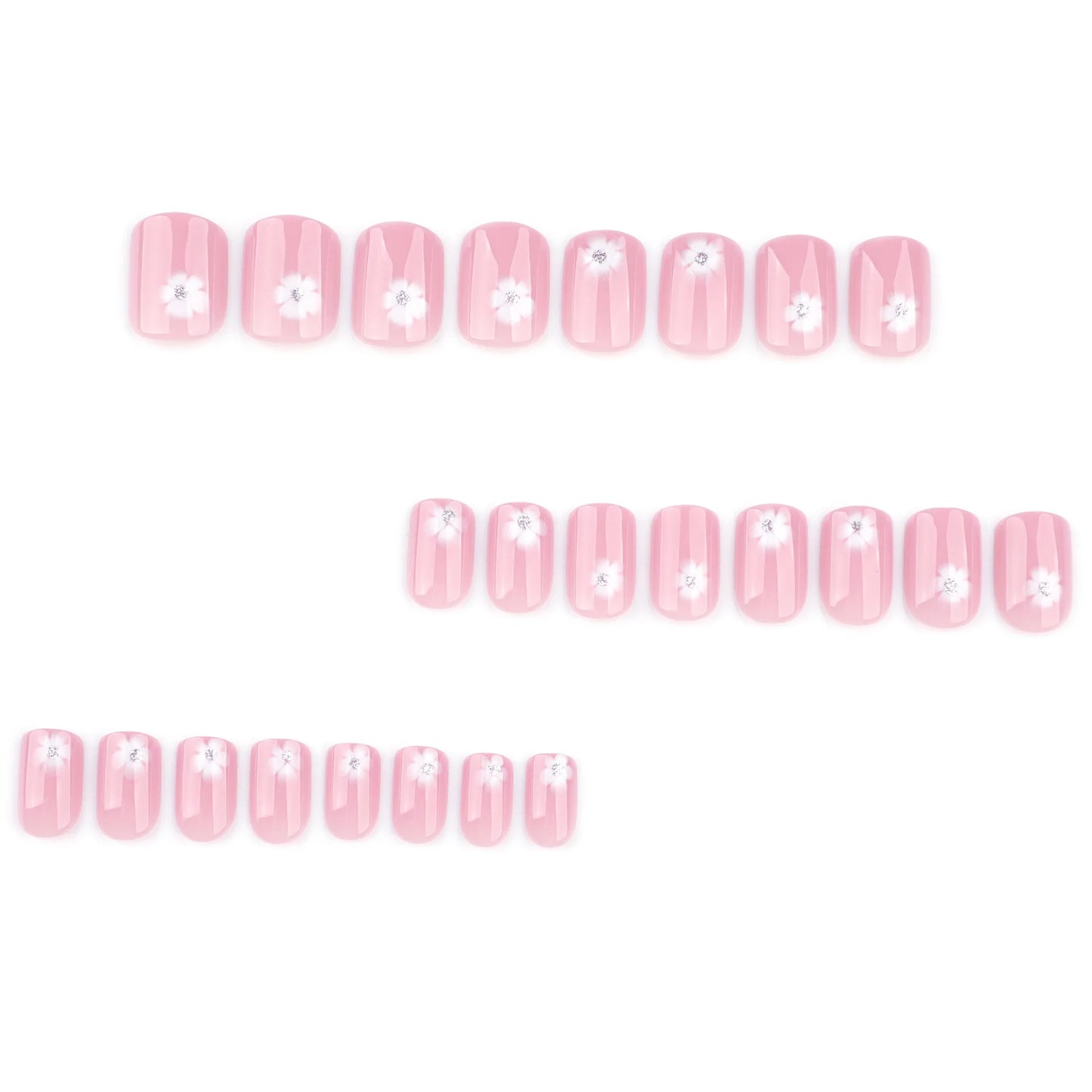 Handmade Square Press On Nails Reusable Nail Art Set 10Pcs