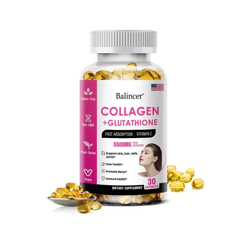 collagen glutathione pills Biotin, Collagen, Hyaluronic Acid & Keratin - Hair Growth Support - 60 Caps | Hair, Skin & Nails Vitamins - Clinically Tested Supplement for Men & Women For me, true beauty starts
