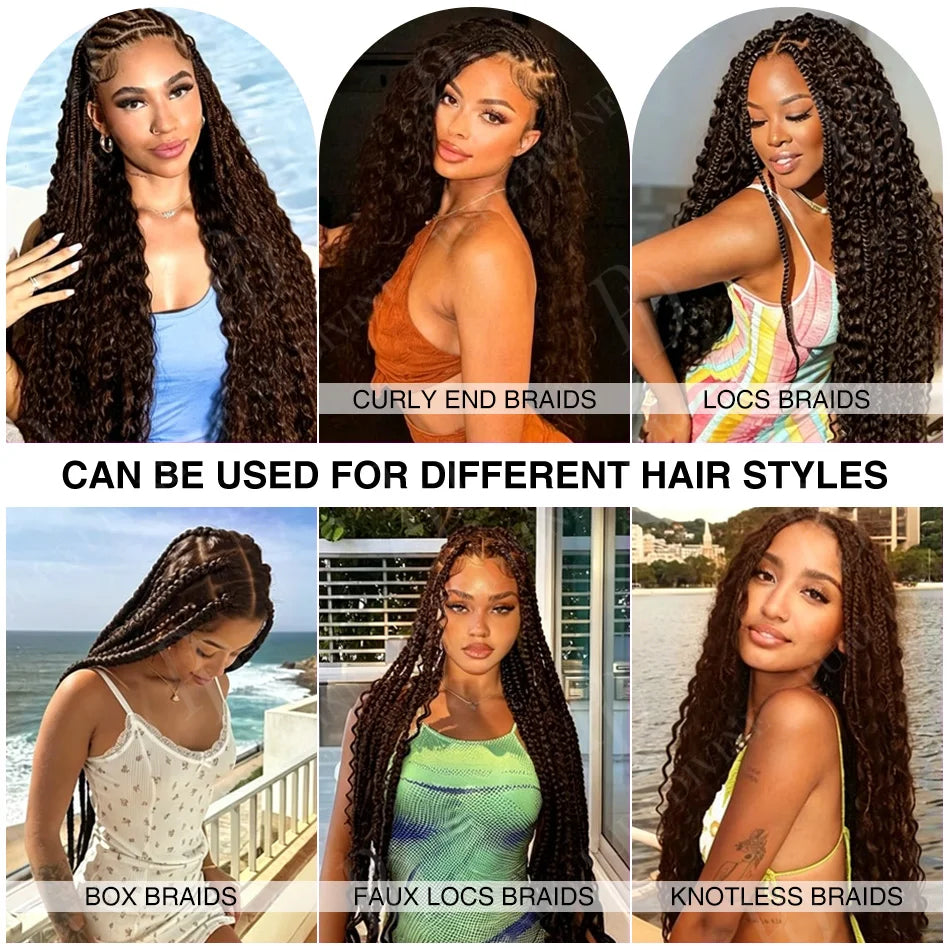 Pre-Colored Deep Wave Bulk Braiding Human Hair No Weft Remy Bulk Human Hair 14 To 28 Inch Bulk Hair Extension Crochet Braids