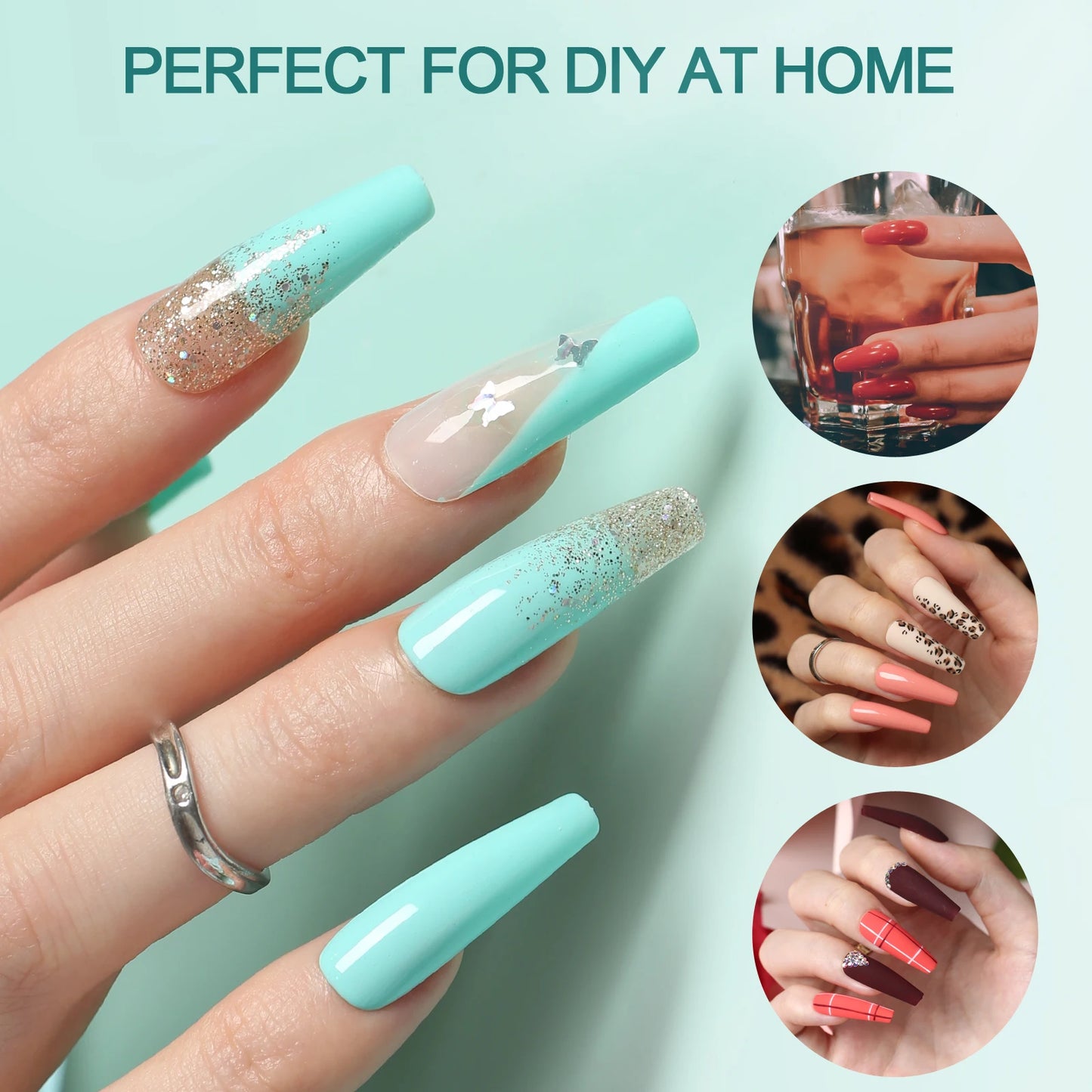 Nailpop 120Pcs Gel X Nail Tips Almond Square Full Cover Set