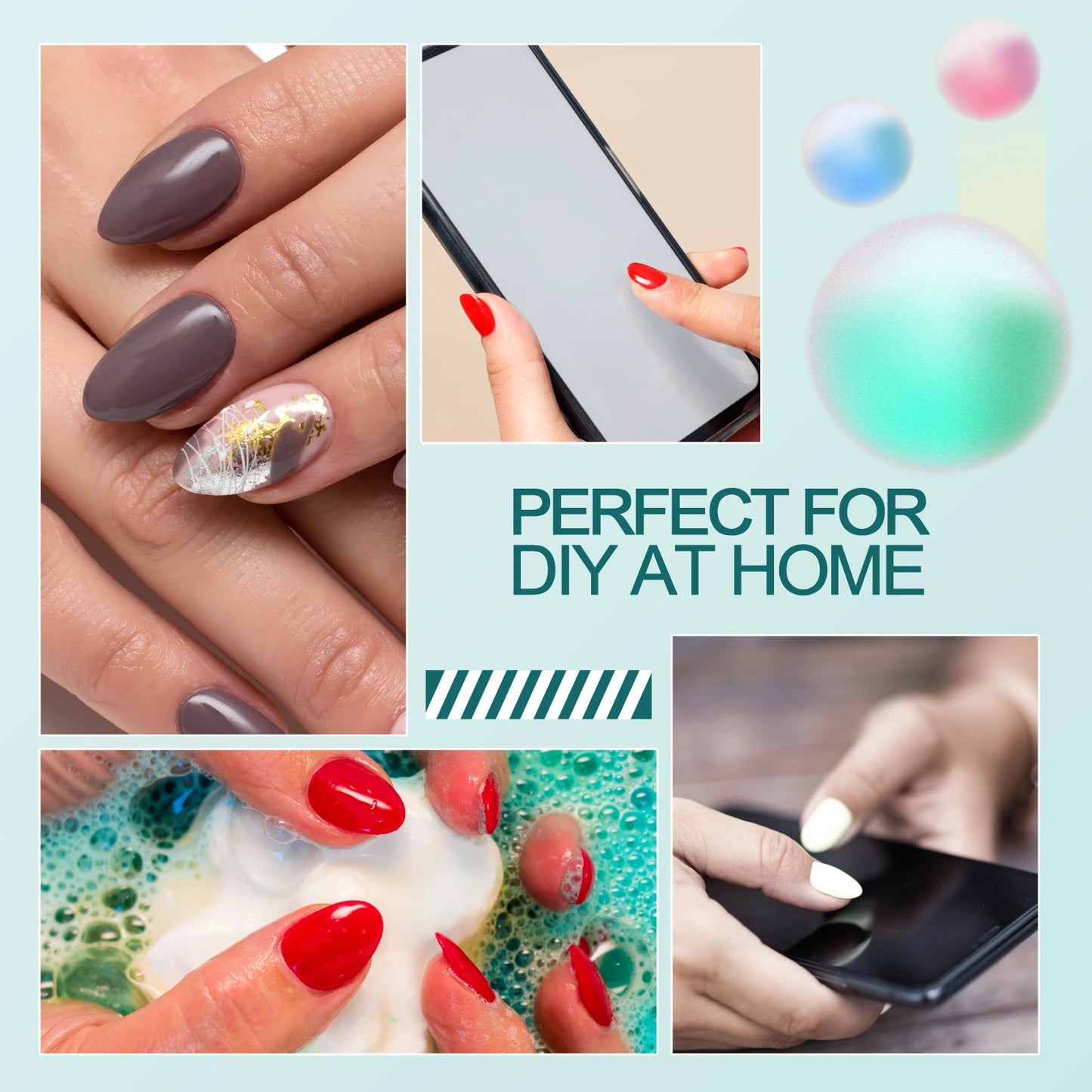 Nailpop 120Pcs Gel X Nail Tips Almond Square Full Cover Set