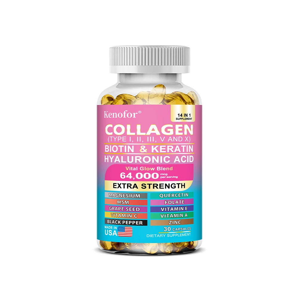 14-in-1 Collagen Biotin Keratin Capsules – Hair, Skin & Nails
