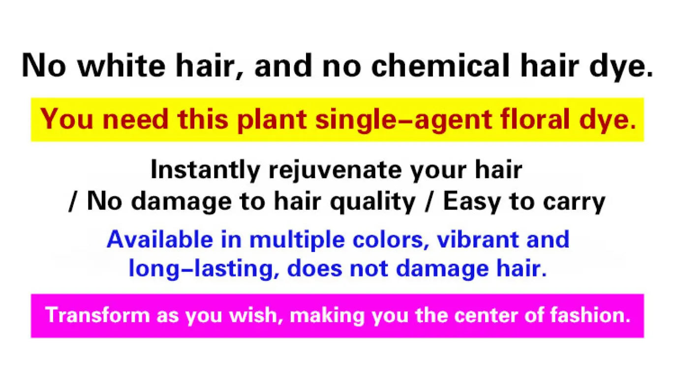 Natural Hair Dye Shampoo Plant Flower Scent Home Single Dose Temporary Hair Dye Long-lasting Color Cover Gray Hair for Women Men