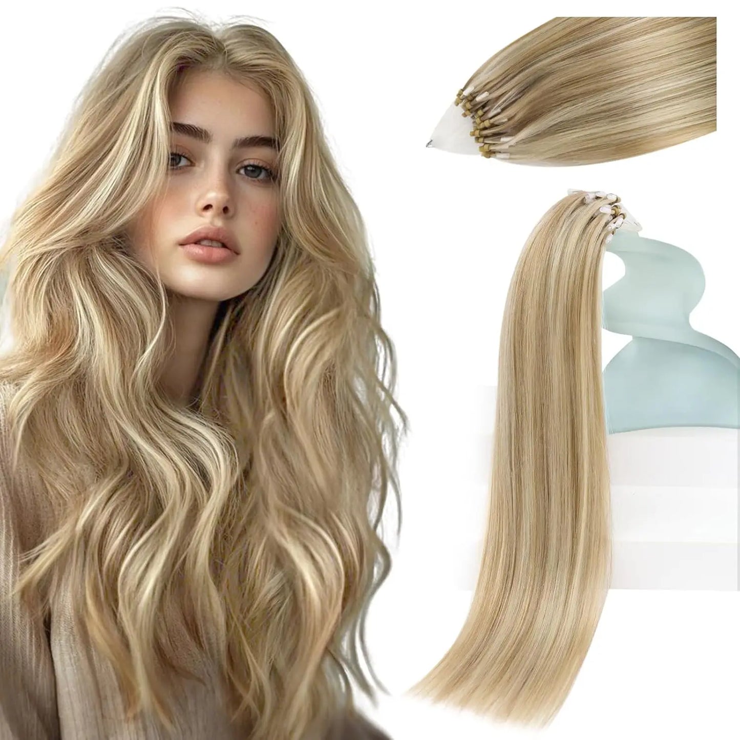 Remy Micro Ring Human Hair Extensions – No Heat, No Damage, 1g Strands