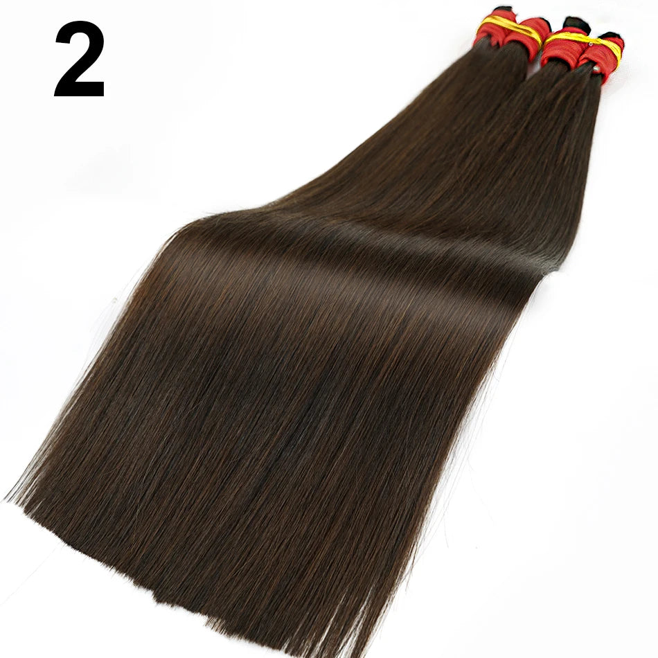 Shinehair Wholesale Straight Human Hair Bulk 100% Real Human Hair Extensions Highlight 16A Natural Black Hair Bundle Blonde 613