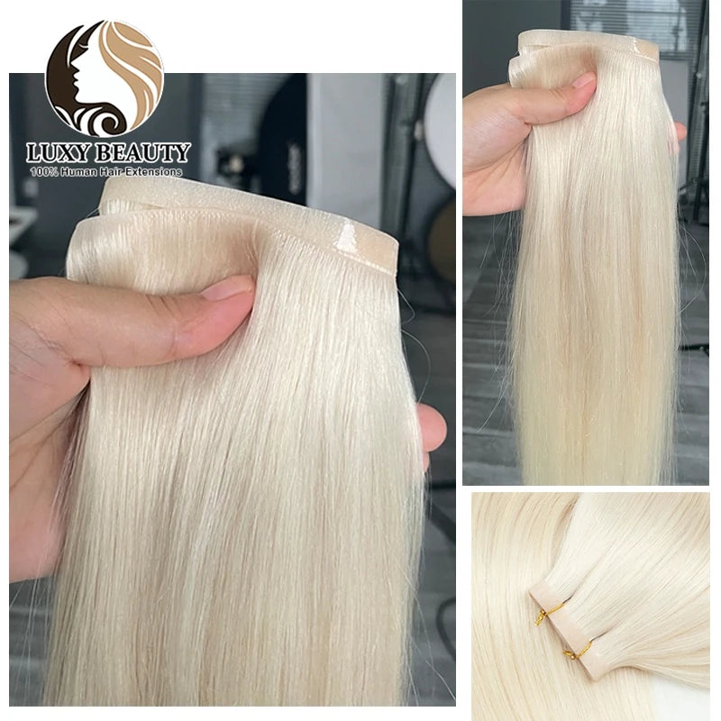 Invisible Tape Weft Human Hair Extensions – Brown Flat Weft