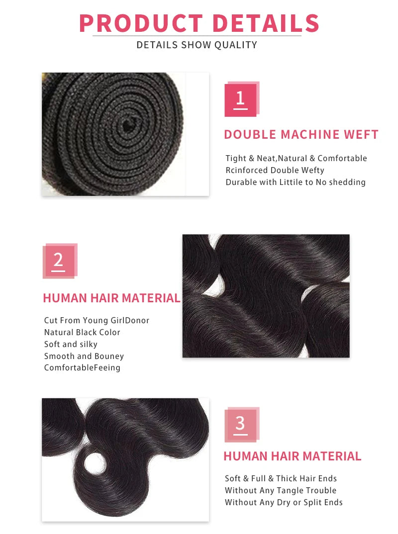 Body Wave Brazilian Hair Bundles – 100% Human Hair