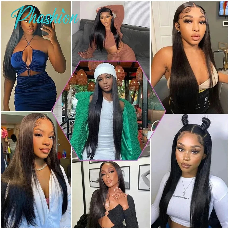 Phashion HD 5x5 6x6 7x7 Lace Closure Straight Pre Plucked Swiss 13x4 13x6 Full Frontal Only Natural Black 100% Remy Human Hair