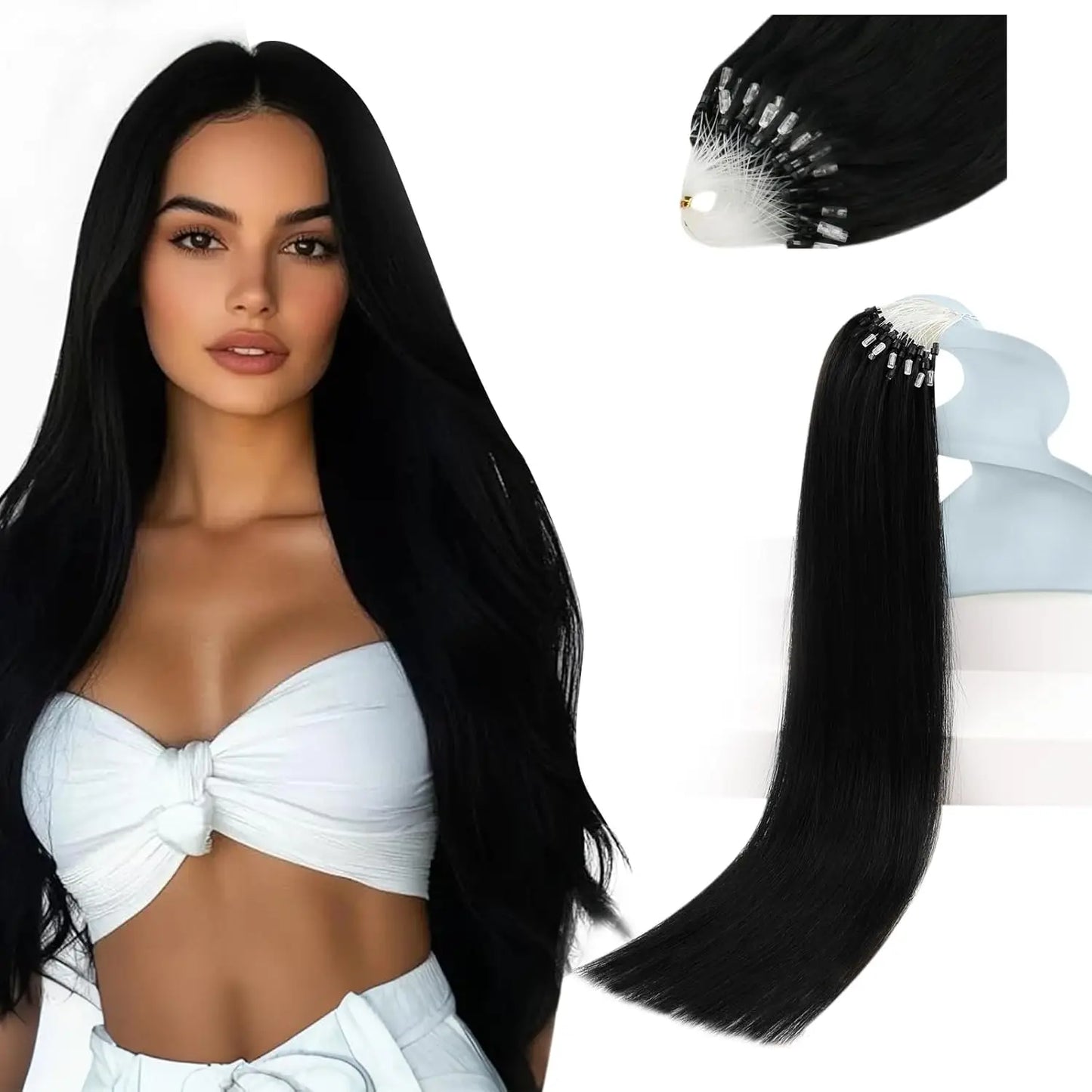 Remy Micro Ring Human Hair Extensions – No Heat, No Damage, 1g Strands