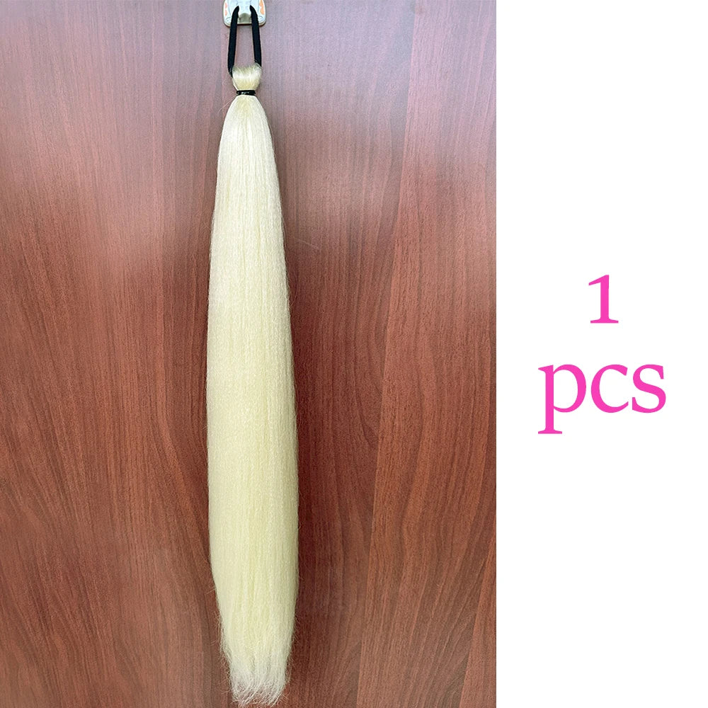 Vibrant 2Pcs Colorful Ponytail Extension Long Straight DIY Braid