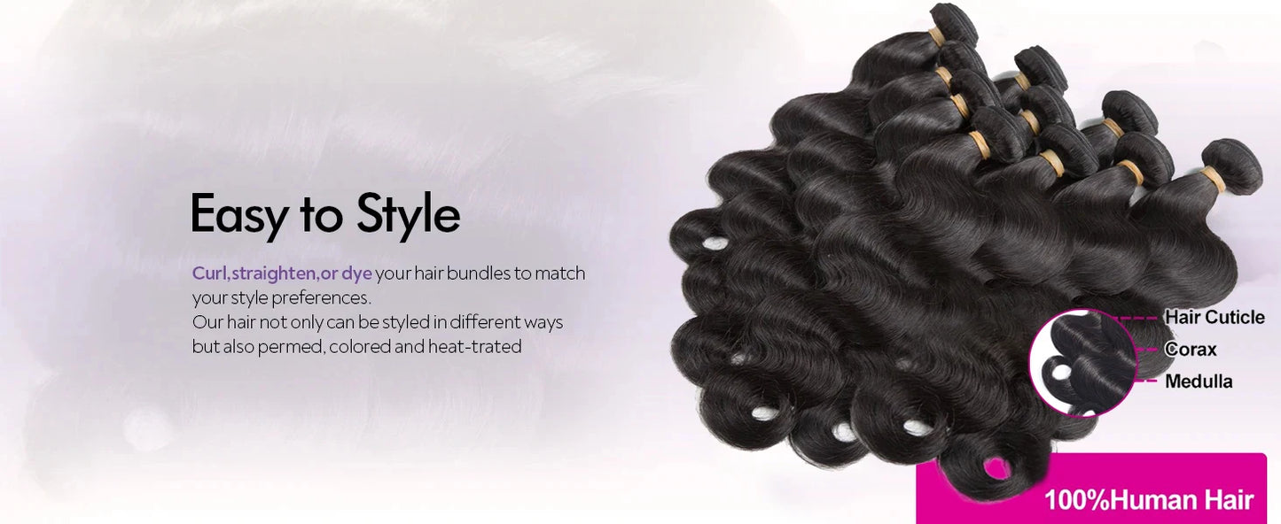 12A Brazilian Body Wave Raw Virgin Human Hair Bundles