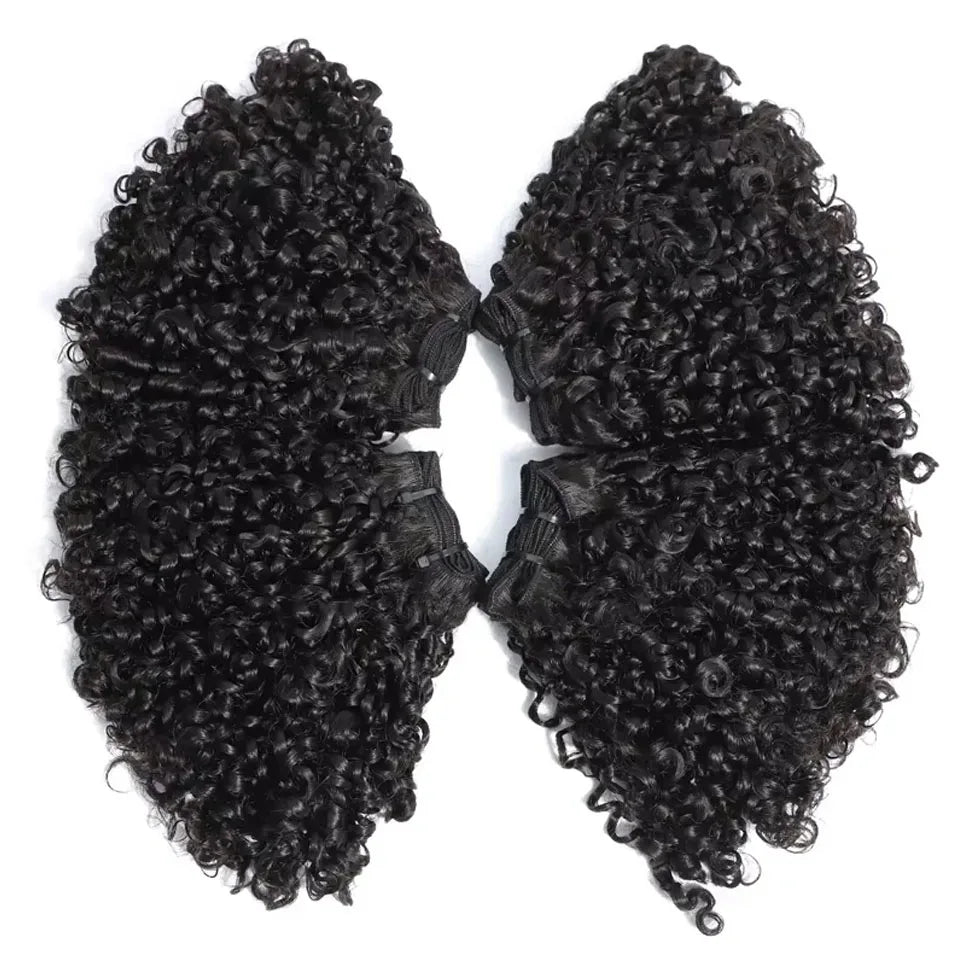 3B 4C Burmese Pixie Curly Hair Bundles Virgin Human Hair Burmese Vietnamese Raw Human Hair Extensions Wholesale For Full Head