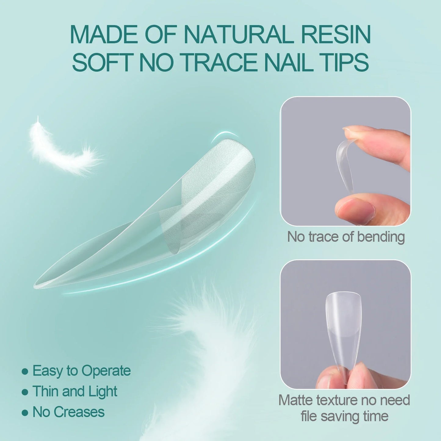 Nailpop 120Pcs Gel X Nail Tips Almond Square Full Cover Set