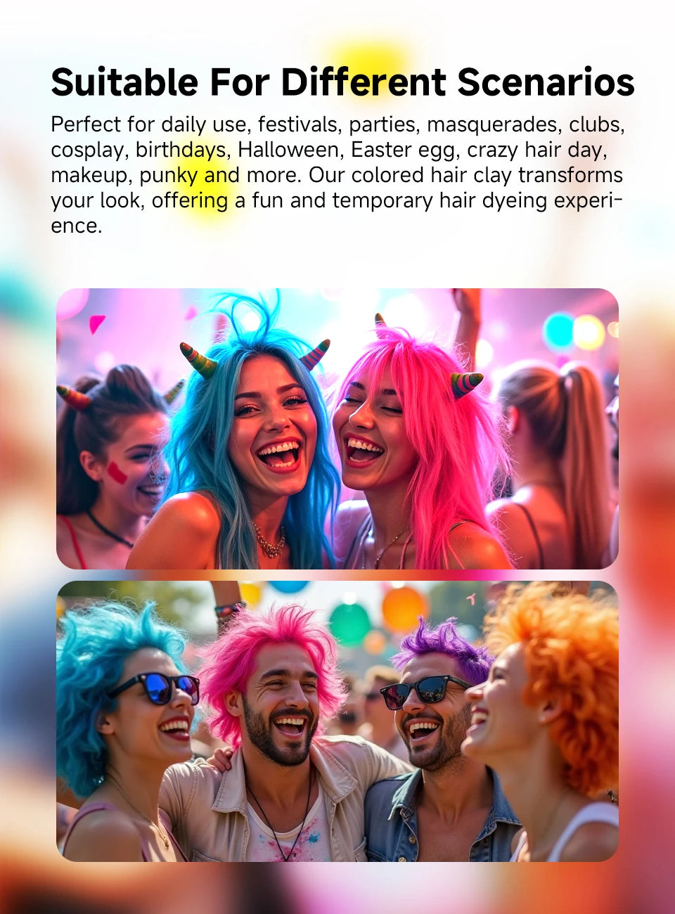 Hairs Dyed Mud Hair Colour Wax Easy To Wash Hair Styling Paste Dye for Eyebrow Beards Coloring Temporary Hair Color Style Cream