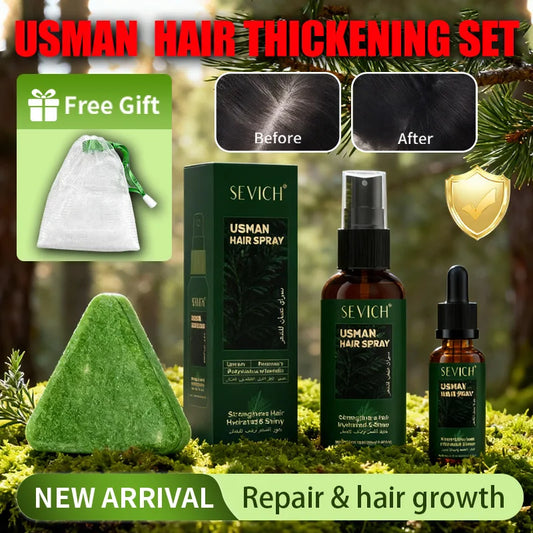 Anti Hair Loss Serum Set Hair Growth Essential Oil Usman Hair Regrowth Shampoo Soap Hair Care Thickening Oil Spray For Men Women